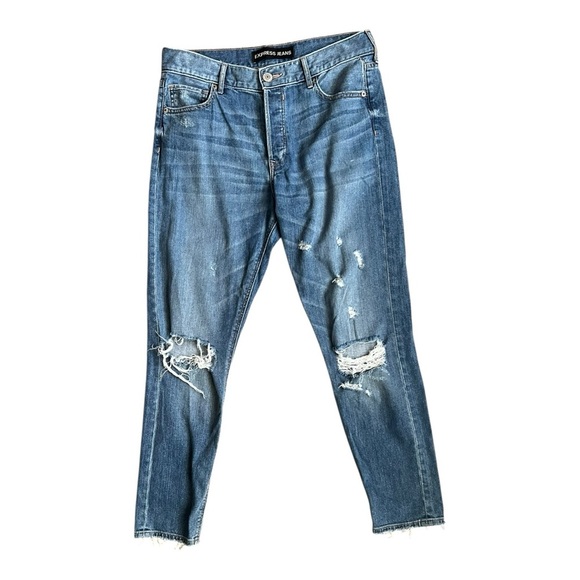 Express Vintage Skinny Ankle Jeans - Size 6R (High Rise, Distressed) - Picture 1 of 4